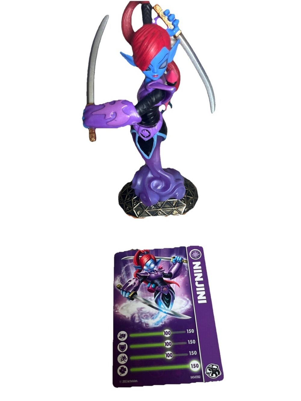 Skylanders Giants Figures Ninjini Purple With Matching Collecting Card Pristine